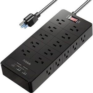 Power Strip 23 in 1, 20 Outlets Surge Protector Wall Mount with 2 USB Ports